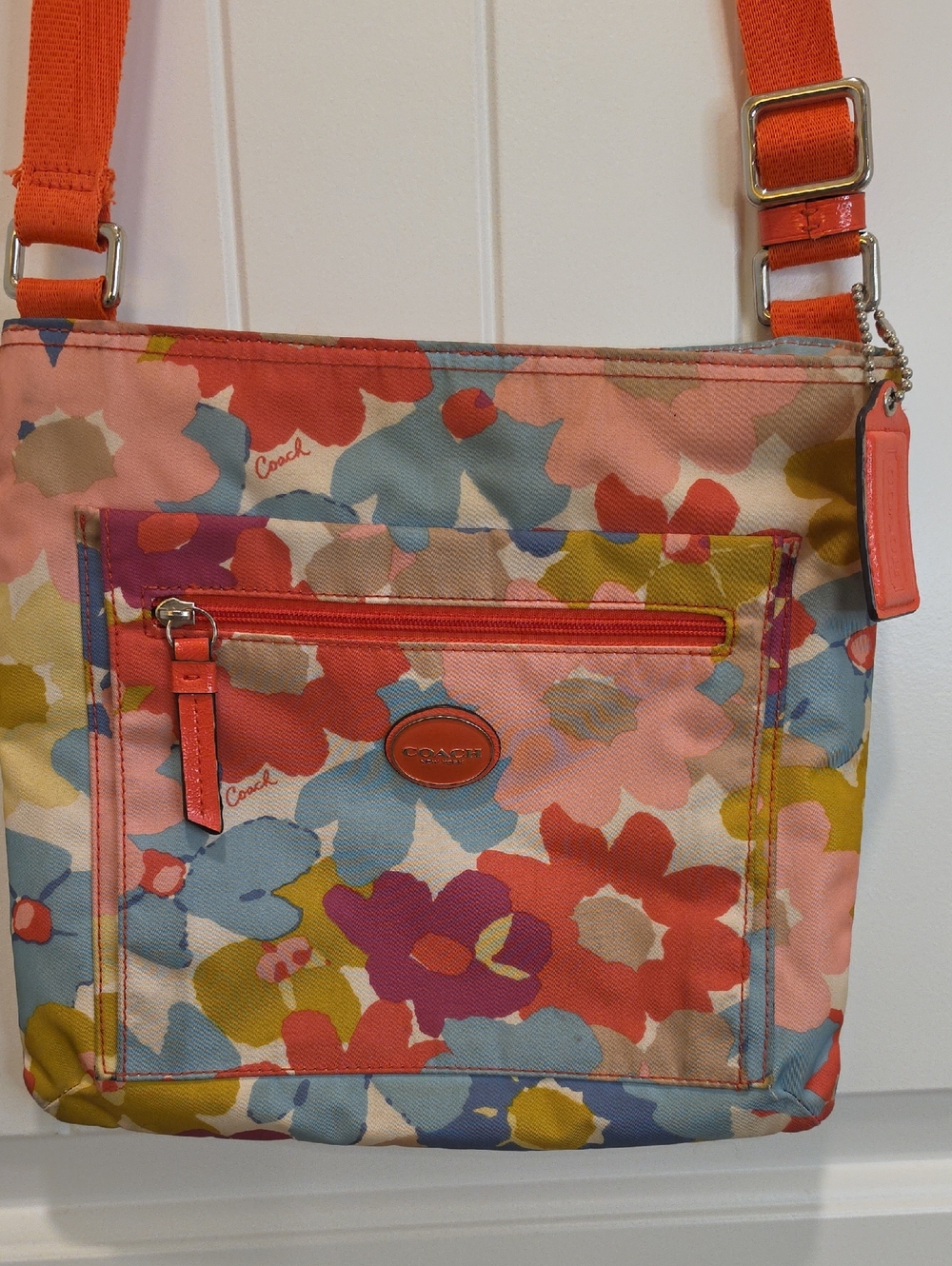 Coach Floral Nylon Crossbody Multicolor Blossoms - Picture 2 of 8